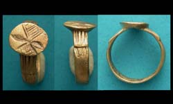 Ring, Medieval, Men's, Raised Bezel, Wings intaglio, ca, 11th-16th Cent AD